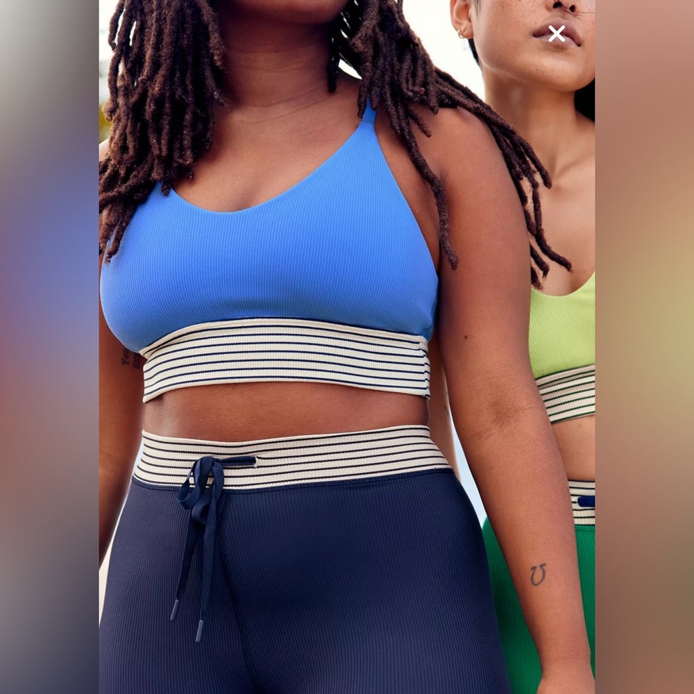 OFFLINE By Aerie Ribbed Scoop Sports Bra-Royal Azure Blue